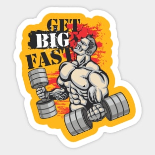 Get big fast - Crazy gains - Nothing beats the feeling of power that weightlifting, powerlifting and strength training it gives us! A beautiful vintage design representing body positivity! Light Sticker